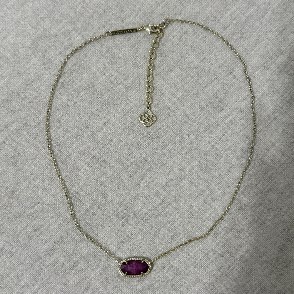 Kendra Scott Elisa Gold Pendant Necklace - Purple